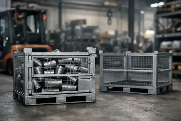 Stahl-Gitterboxen für sichere Materialflüsse